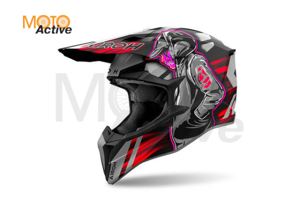 Кроссовый шлем Airoh Wraaap Cyber Red Matt